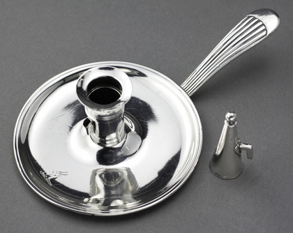 Antique Silver Chamber Candlestick - Wakelin & Taylor